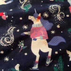 XS extra small women’s pajamas set cotton NWOT unicorns in winter